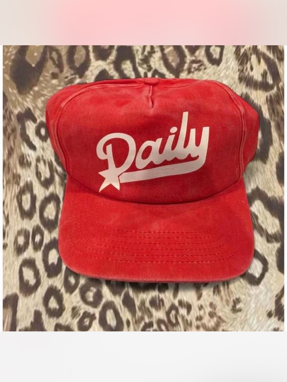 Daily Drills Red Cap with White Script 'Daily' Logo